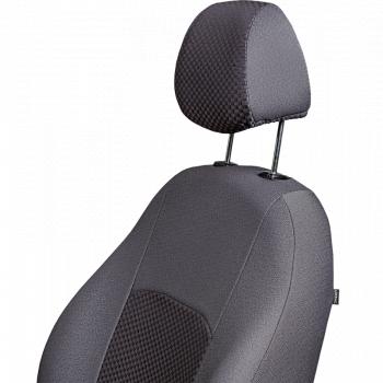 4 649 р. Комплект чехлов для сидений (ЦЗС 2П+1Г Жаккард) Дублин Lord Autofashion Volkswagen Polo 5 хэтчбек рестайлинг (2015-2020) (серый, вставка Стежок серая)  с доставкой в г. Кемерово. Увеличить фотографию 5