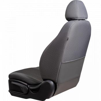 4 649 р. Комплект чехлов для сидений (ЦЗС 2П+1Г Жаккард) Дублин Lord Autofashion Volkswagen Polo 5 хэтчбек рестайлинг (2015-2020) (серый, вставка Стежок серая)  с доставкой в г. Кемерово. Увеличить фотографию 6