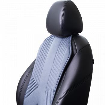 2 579 р. Накидка на сиденье (1 место Афины) ЛЮКС ст ВАН ВЭЙ Lord Autofashion   (серо-голубой, строчка серо-голубая)  с доставкой в г. Кемерово. Увеличить фотографию 3