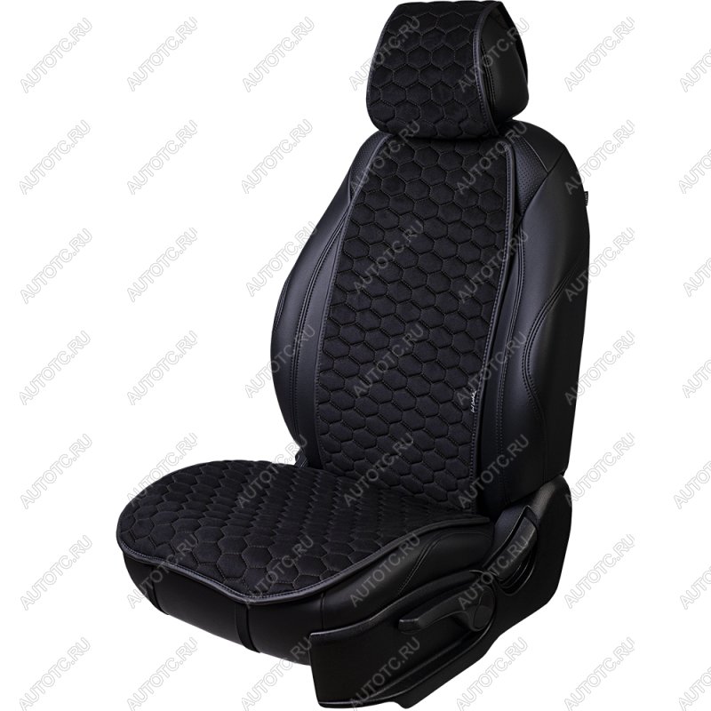 2 499 р. Накидка на сиденье (1 место Афины) МОНРО ст СОТА Lord Autofashion   (черный, строчка черная)  с доставкой в г. Кемерово