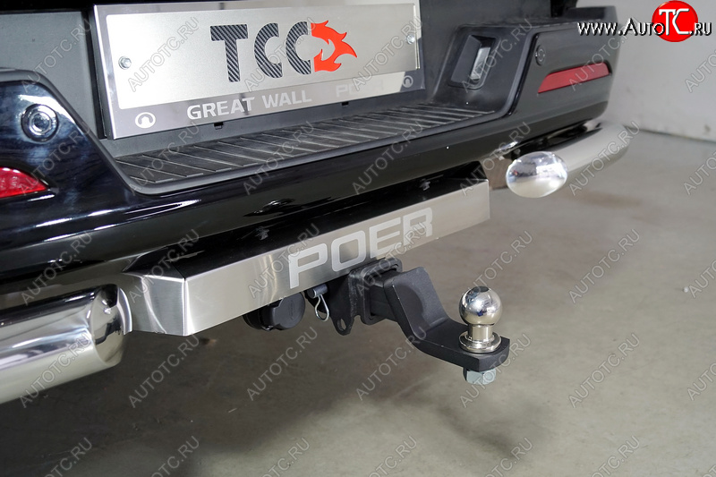 24 949 р. Фаркоп (тягово-сцепное устройство) TCC Тюнинг  Great Wall Poer (2021-2025) (оцинкованный, шар E нержавейка, надпись POER)  с доставкой в г. Кемерово