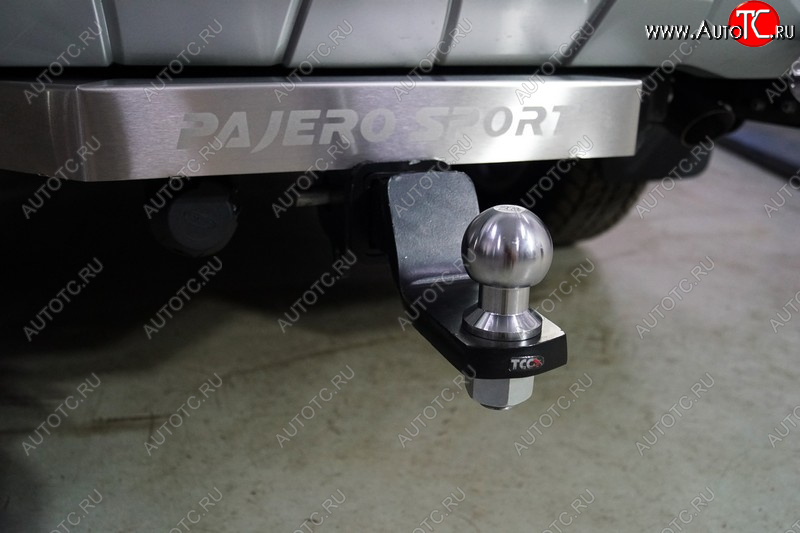 22 349 р. Фаркоп (тягово-сцепное устройство) ТСС Тюнинг  Mitsubishi Pajero Sport  QF (2019-2022) рестайлинг (надпись Pajero Sport, оцинкованный шар E , нержавейка)  с доставкой в г. Кемерово