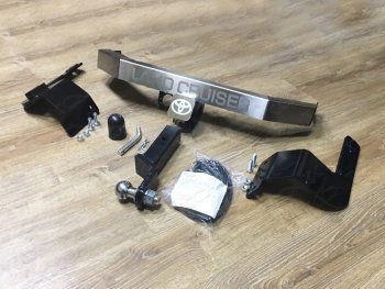 Фаркоп (тягово-сцепное устройство) TCC Тюнинг Toyota Land Cruiser  200 (2012-2021) 1-ый рестайлинг, 2-ой рестайлинг (оцинкованный, шар E нержавейка, надпись Land Cruiser)