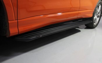 Порожки для ног алюминиевые ТСС Тюнинг Slim Line Audi Q3  F3 (2018-2022) (черные)