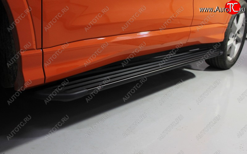 21 999 р. Порожки для ног алюминиевые ТСС Тюнинг Slim Line  Audi Q3  F3 (2018-2022) (черные)  с доставкой в г. Кемерово