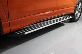 Порожки для ног алюминиевые TCC Tюнинг Slim Line Audi Q3  F3 (2018-2022) (серебро)