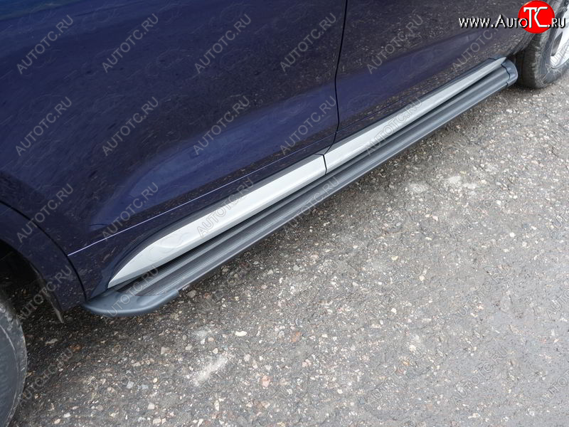 21 999 р. Пороги алюминиевые (без пневмоподвески) Slim Line  Audi Q5 ( 8R,  FY) (2012-2020) рестайлинг, дорестайлинг (черные)  с доставкой в г. Кемерово