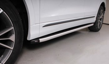 Пороги алюминиевые с пластиковой накладкой ТСС Тюнинг Audi Q8  4MN (2018-2022) (стальной)