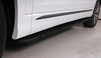 Пороги алюминиевые TCC Tюнинг Slim Line Audi Q8  4MN (2018-2022) (черные)