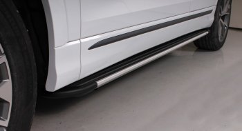 Пороги алюминиевые TCC Tюнинг Slim Line Audi Q8  4MN (2018-2022) (серебро)