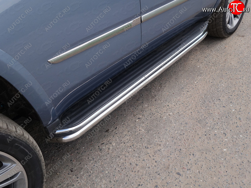 25 499 р. Защита порогов алюминий 50,8 мм, ТСС Тюнинг  Cadillac Escalade  GMTK2 джип 5 дв. (2015-2020) короткая база  с доставкой в г. Кемерово