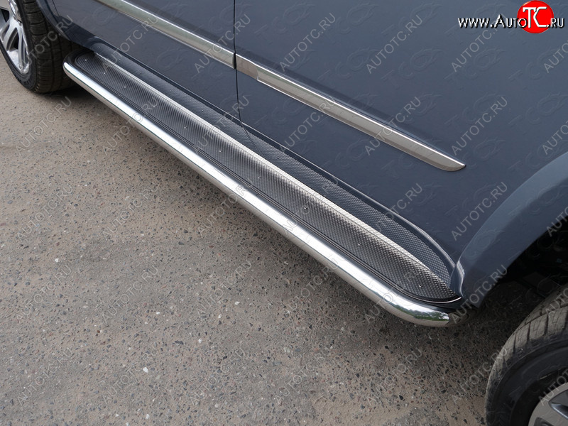 45 999 р. Пороги с площадкой 60,3 мм ТСС Тюнинг  Cadillac Escalade  GMTK2 джип 5 дв. (2015-2020) короткая база (нержавейка )  с доставкой в г. Кемерово