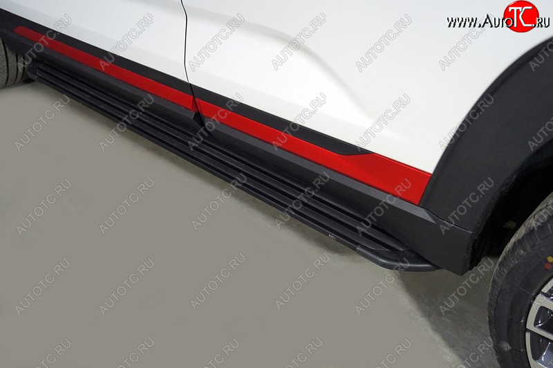 21 999 р. Пороги алюминиевые Slim Line ТСС Тюнинг  Changan CS35 Plus (2021-2025) рестайлинг (Black)  с доставкой в г. Кемерово