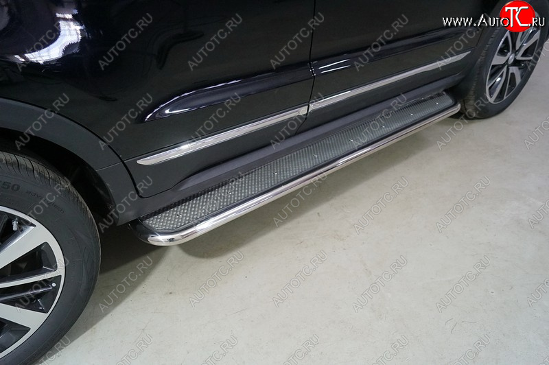 38 999 р. Пороги с площадкой 42,4 мм ТСС Тюнинг Changan CS55 Plus (2021-2025) (нержавейка)  с доставкой в г. Кемерово