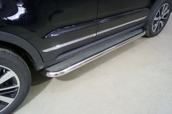 Пороги с площадкой 60,3 мм ТСС Тюнинг Changan CS55 (2017-2025) дорестайлинг, рестайлинг