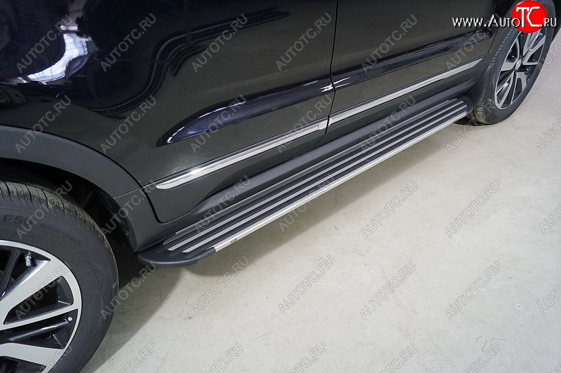 20 599 р. Пороги алюминиевые Slim LineТСС Тюнинг  Changan CS55 Plus (2021-2025) (Silver)  с доставкой в г. Кемерово