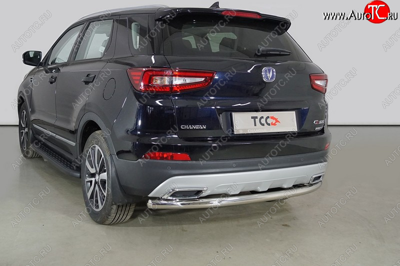 15 999 р. Защита задняя (нержавейка 60,3 мм), ТСС Тюнинг  Changan CS55 (2017-2025) дорестайлинг, рестайлинг  с доставкой в г. Кемерово
