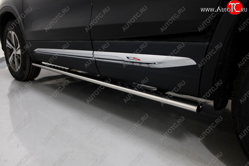 36 899 р. Пороги овальные с проступью 75х42 мм ТСС Тюнинг  Changan CS75 (2018-2022) 1-ый рестайлинг (серые)  с доставкой в г. Кемерово