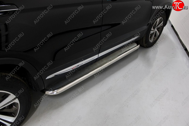 49 499 р. Пороги с площадкой 60,3 мм ТСС Тюнинг  Changan CS75 (2018-2022) 1-ый рестайлинг (нержавейка)  с доставкой в г. Кемерово