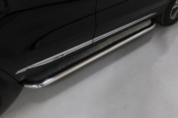 Пороги с площадкой 75х42 мм ТСС Тюнинг Changan CS75 (2018-2022) 1-ый рестайлинг