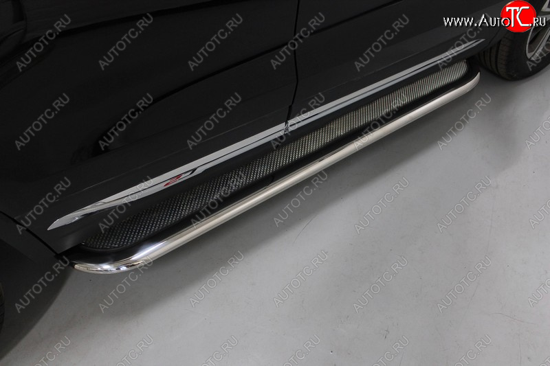 57 999 р. Пороги с площадкой 75х42 мм ТСС Тюнинг  Changan CS75 (2018-2022) 1-ый рестайлинг (нержавейка)  с доставкой в г. Кемерово