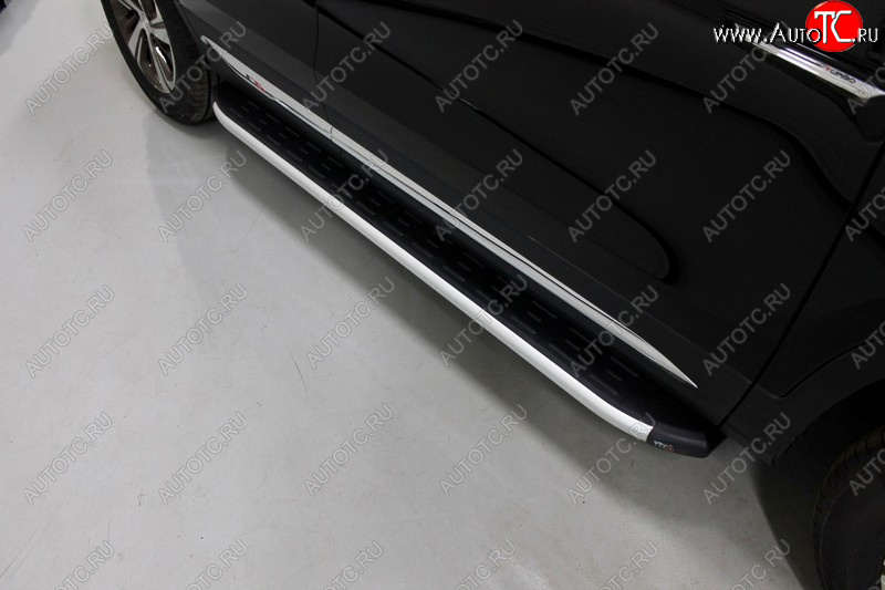 20 599 р. Пороги алюминиевые с пластиковой накладкой ТСС Тюнинг  Changan CS75 (2018-2022) 1-ый рестайлинг (серые)  с доставкой в г. Кемерово