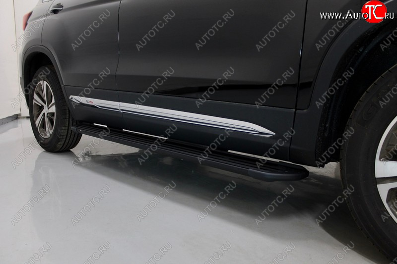 21 999 р. Пороги алюминиевые Slim Line ТСС Тюнинг  Changan CS75 (2018-2022) 1-ый рестайлинг (Black)  с доставкой в г. Кемерово