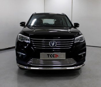 32 799 р. Защита переднего бампера нижняя с ДХО 60,3 мм ТСС Тюнинг Changan CS75 1-ый рестайлинг (2018-2022) (нержавейка)  с доставкой в г. Кемерово. Увеличить фотографию 1