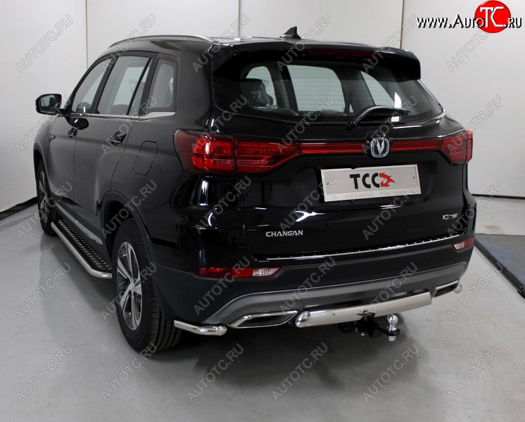 8 699 р. Защита заднего бампера (уголки, d42,4 мм) TCC  Changan CS75 (2018-2022) 1-ый рестайлинг  с доставкой в г. Кемерово