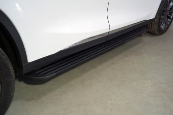 Пороги алюминиевые Slim Line ТСС Тюнинг EXEED TXL (2020-2021)  дорестайлинг (Black)