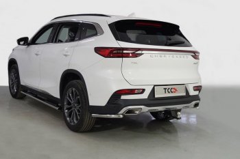 Защита заднего бампера (уголки, d42,4 мм) TCC EXEED TXL (2020-2021)  дорестайлинг