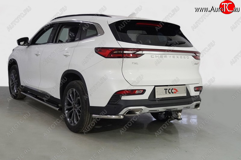 12 699 р. Защита заднего бампера (уголки, d42,4 мм) TCC  EXEED TXL (2020-2021)  дорестайлинг  с доставкой в г. Кемерово