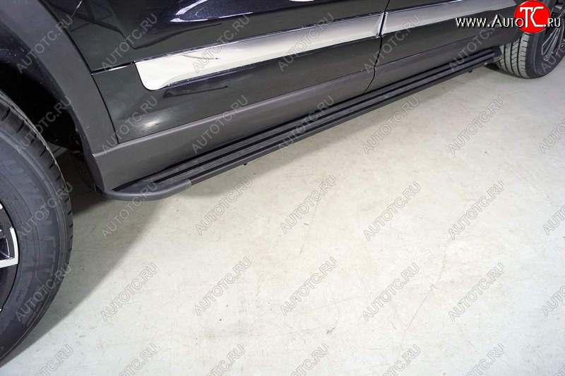 21 999 р. Пороги алюминиевые Slim Line ТСС Тюнинг  Chery Tiggo 8 PRO (2021-2025) (Black)  с доставкой в г. Кемерово