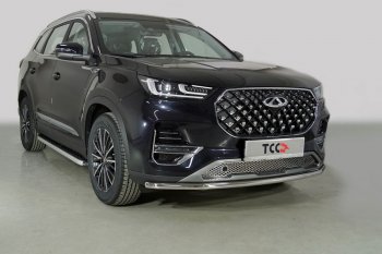 Защита переднего бампера нижняя d42,4 мм ТСС Тюнинг Chery Tiggo 8 PRO (2021-2025) (нержавейка)