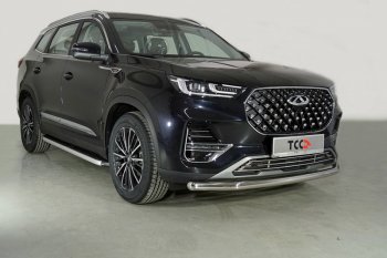 Защита переднего бампера нижняя d60,3 мм ТСС Тюнинг Chery Tiggo 8 PRO (2021-2025) (нержавейка)