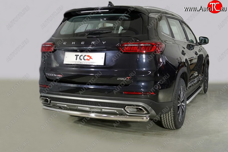 17 999 р. Защита задняя (нержавейка 60,3 мм), ТСС Тюнинг  Chery Tiggo 8 PRO (2021-2025)  с доставкой в г. Кемерово