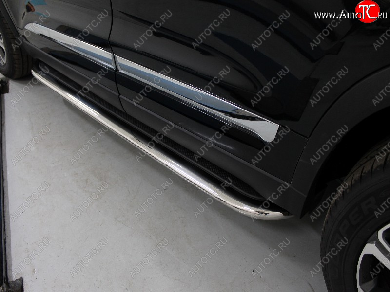 51 999 р. Пороги с площадкой 75х42 мм ТСС Тюнинг Chery Tiggo 8 (T18) рестайлинг (2019-2025) (нержавейка)  с доставкой в г. Кемерово