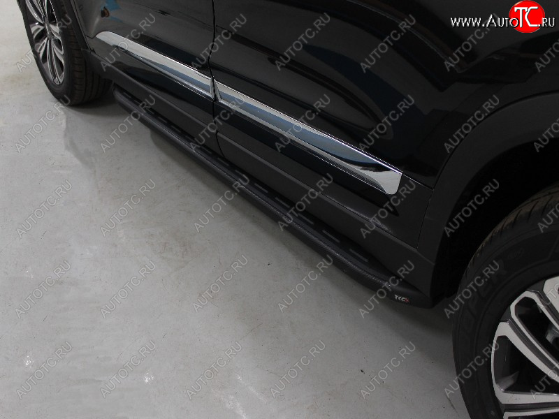 21 999 р. Пороги алюминиевые с пластиковой накладкой ТСС Тюнинг  Chery Tiggo 8  (T18) (2019-2025) рестайлинг (карбон черные)  с доставкой в г. Кемерово
