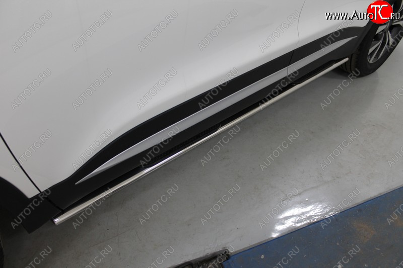31 399 р. Пороги овальные с накладкой 75*42 мм ТСС Тюнинг Chery Tiggo 7 PRO (2019-2025) (серые)  с доставкой в г. Кемерово