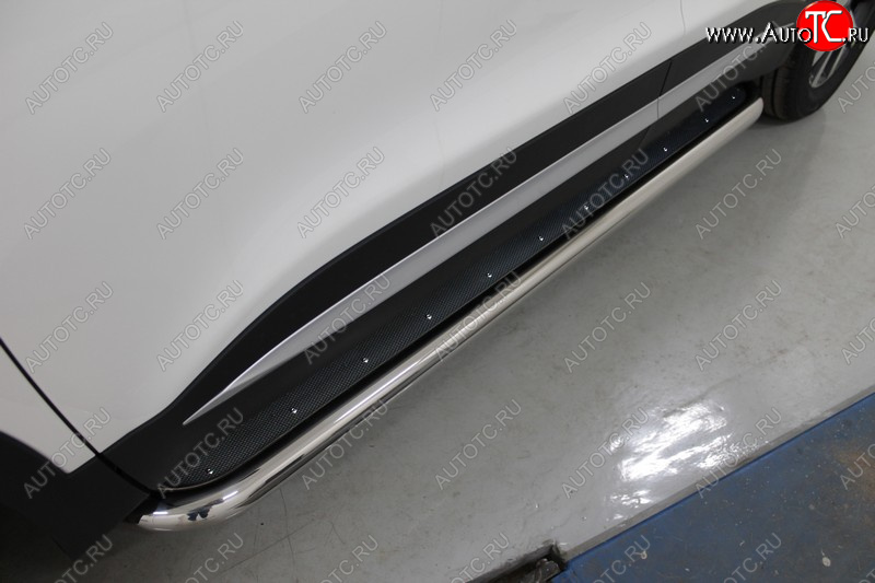 42 999 р. Пороги с площадкой 60,3 мм ТСС Тюнинг Chery Tiggo 7 PRO (2019-2025) (нержавейка)  с доставкой в г. Кемерово