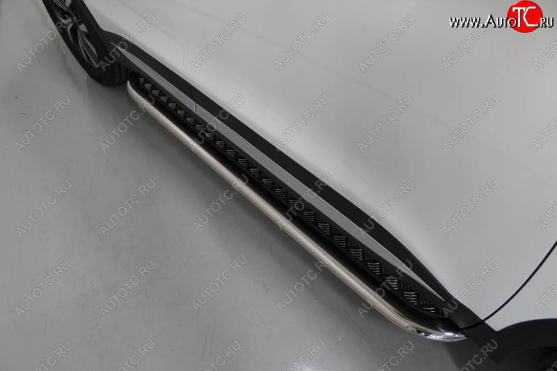 51 999 р. Пороги с площадкой 75х42 мм ТСС Тюнинг Chery Tiggo 7 PRO (2019-2025) (нержавейка)  с доставкой в г. Кемерово