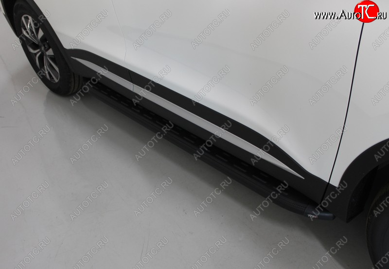 21 999 р. Пороги алюминиевые с пластиковой накладкой ТСС Тюнинг  Chery Tiggo 7 PRO (2019-2025) (карбон черные)  с доставкой в г. Кемерово