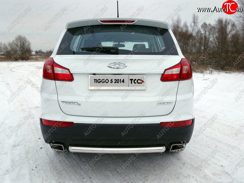 14 699 р. Защита задняя (нержавейка 60,3 мм), ТСС Тюнинг  Chery Tiggo 5  (T21) (2014-2017) дорестайлинг  с доставкой в г. Кемерово