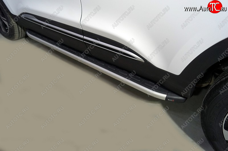 20 599 р. Пороги алюминиевые с пластиковой накладкой ТСС Тюнинг Chery Tiggo 4 Pro (2021-2025) (серые)  с доставкой в г. Кемерово