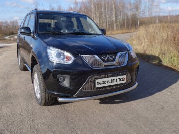 Защита переднего бампера нижняя d60,3 мм ТСС Тюнинг Chery Tiggo T11 рестайлинг (2013-2016) (нержавейка)