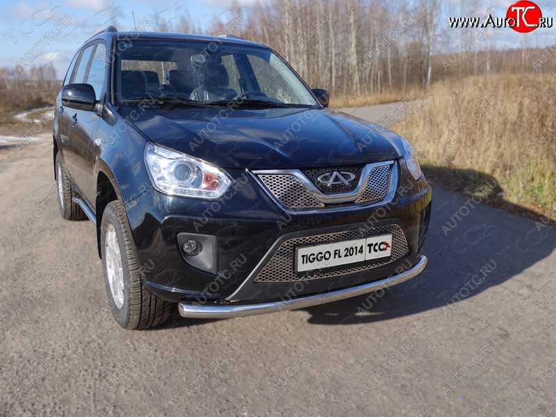 15 999 р. Защита переднего бампера нижняя d60,3 мм ТСС Тюнинг  Chery Tiggo T11 (2013-2016) рестайлинг (нержавейка)  с доставкой в г. Кемерово