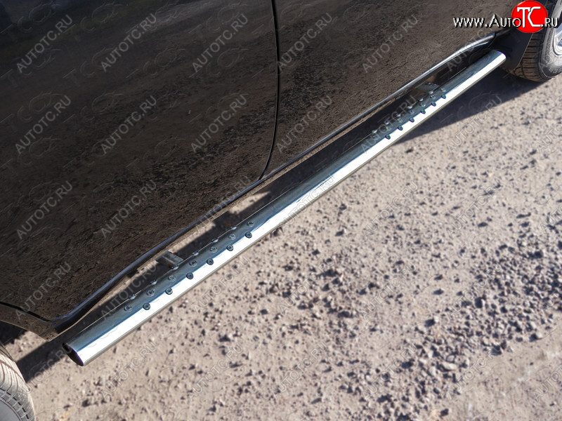 31 399 р. Пороги овальные с проступью 75х42 мм ТСС Тюнинг  Chery Tiggo T11 (2013-2016) рестайлинг (серые)  с доставкой в г. Кемерово