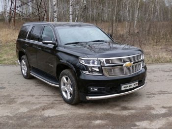 Защита переднего бампера нижняя 76,1 мм ТСС Тюнинг Chevrolet Tahoe  GMT900 (2006-2013) 5 дв. (нержавейка)