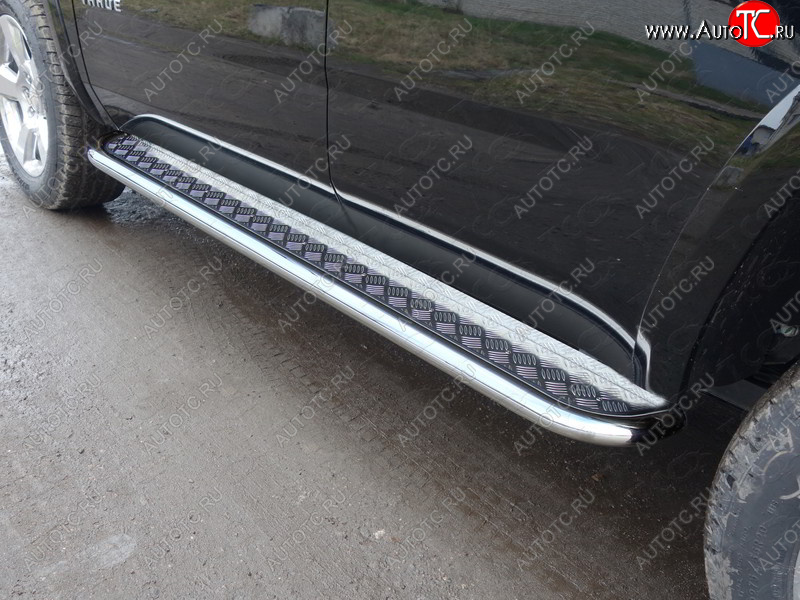 36 999 р. Пороги с площадкой 60,3 мм ТСС Тюнинг Chevrolet Tahoe K2UC (2014-2021) (серые)  с доставкой в г. Кемерово
