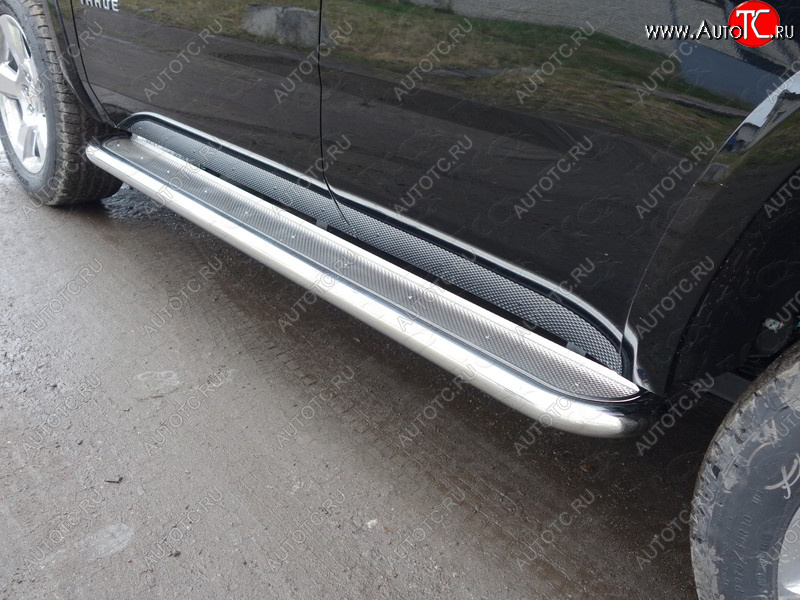 45 999 р. Пороги с площадкой 60,3 мм ТСС Тюнинг Chevrolet Tahoe K2UC (2014-2021) (нержавейка )  с доставкой в г. Кемерово
